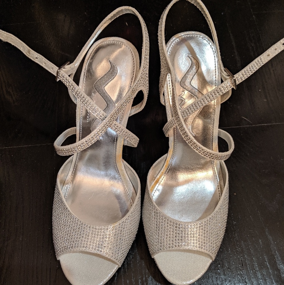 NINA open toe studded heels